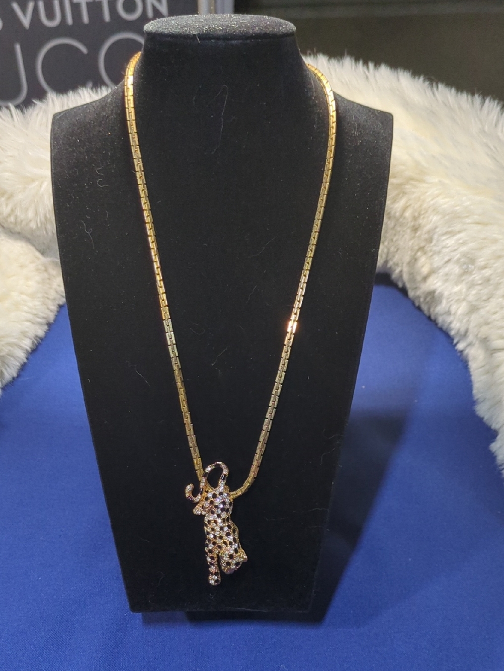 Gold-Tone Leopard Pendant Necklace Can Be Converted To Brooch NOW ONLY $55